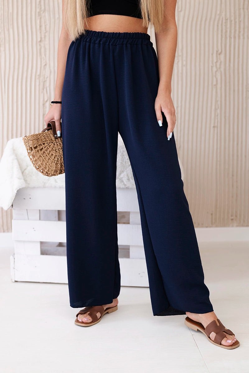Wide - leg trousers IT - 41 / – Navy blue цвет / color | Lexline Fashion
