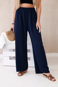 Wide - leg trousers IT - 41 / – Navy blue цвет / color | Lexline Fashion