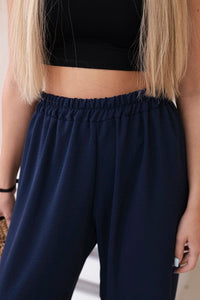 Wide - leg trousers IT - 41 / – Navy blue цвет / color | Lexline Fashion