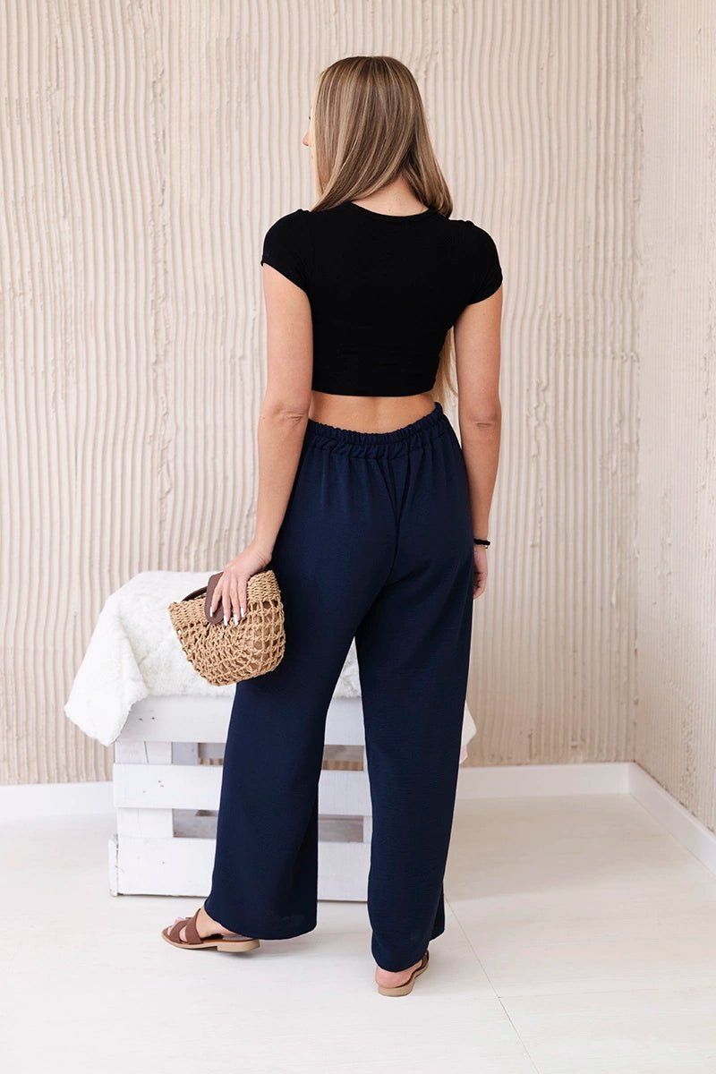 Wide - leg trousers IT - 41 / – Navy blue цвет / color | Lexline Fashion
