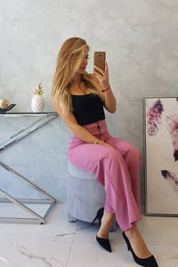 Wide pants 9378 / – Dark || pink цвет / color | Lexline Fashion
