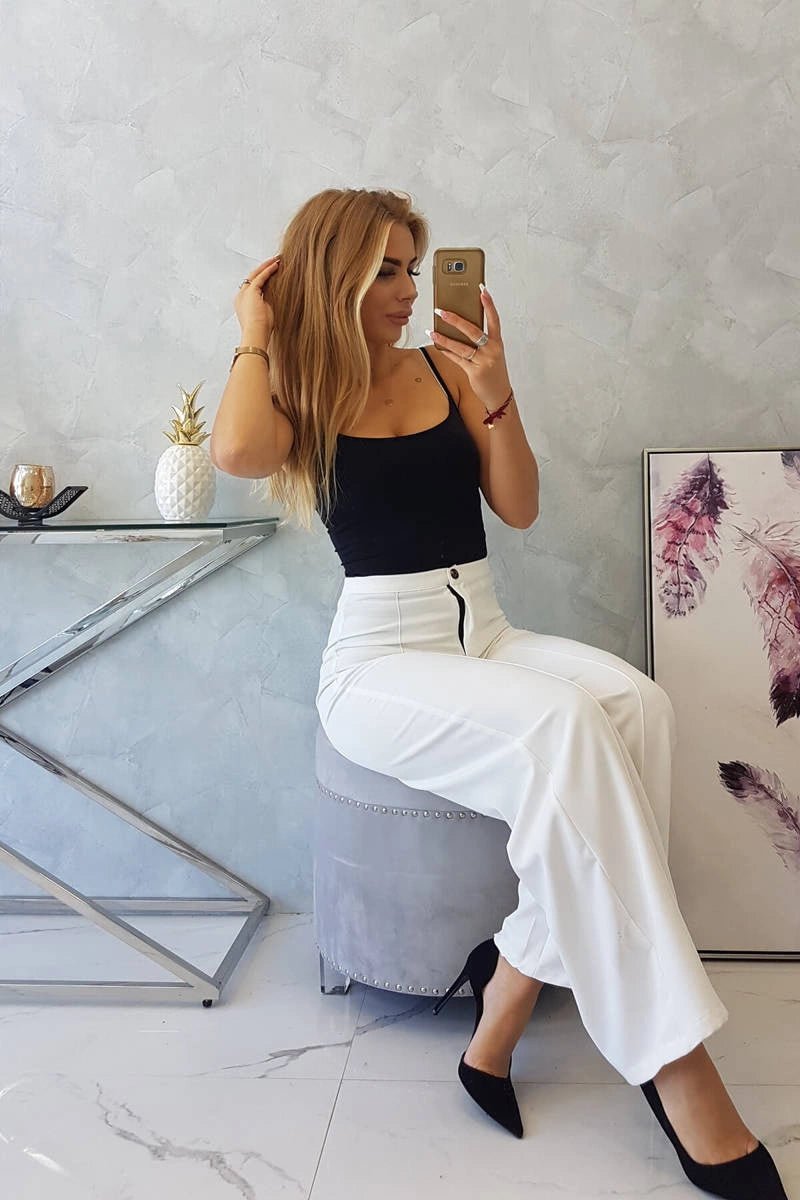 Wide pants 9378 / – Ecru цвет / color | Lexline Fashion
