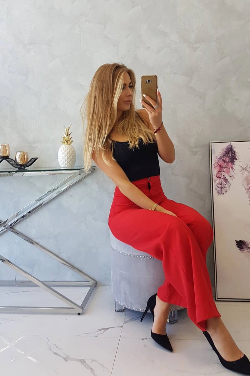 Wide pants 9378 / – Red цвет / color | Lexline Fashion