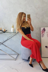 Wide pants 9378 / – Red цвет / color | Lexline Fashion
