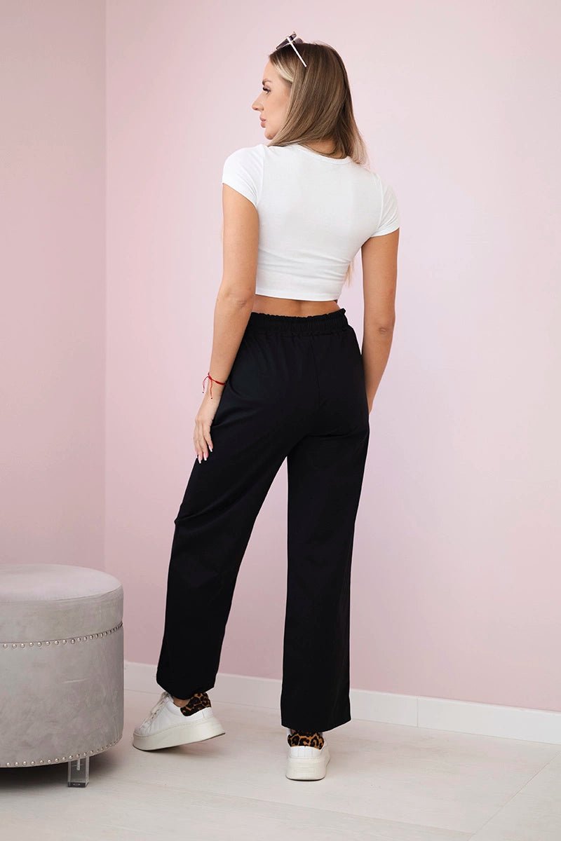 Wide Punto pants ART52660 / – Black цвет / color | Lexline Fashion