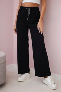 Wide Punto pants ART52660 / – Black цвет / color | Lexline Fashion
