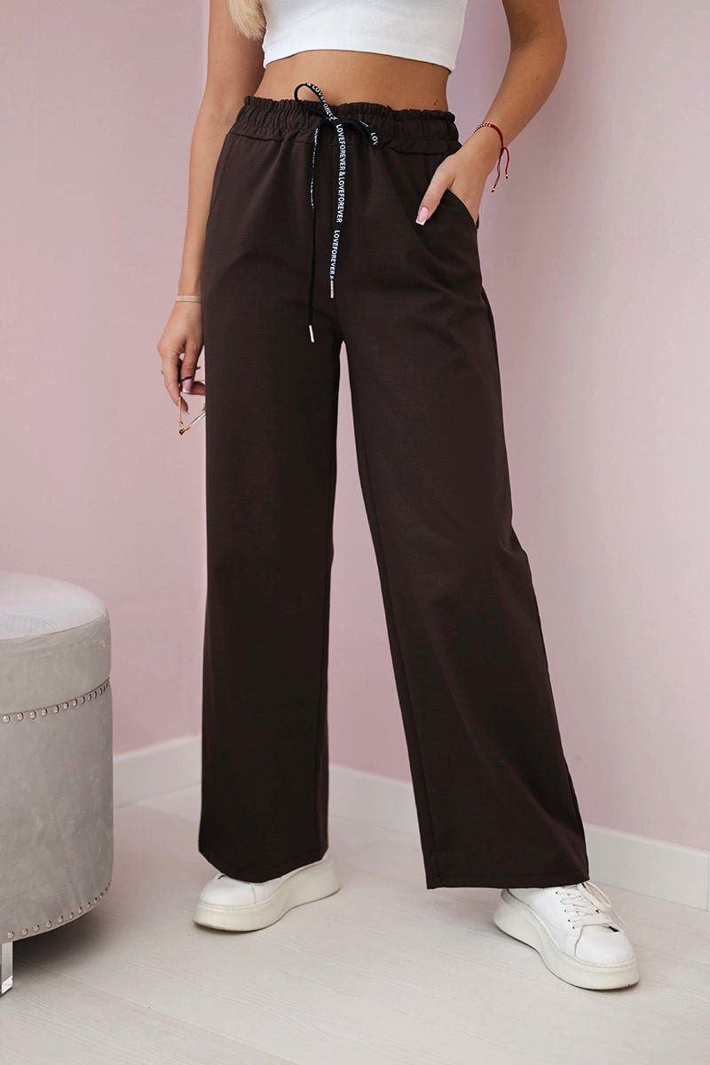 Wide Punto pants ART52660 / – Brown цвет / color | Lexline Fashion