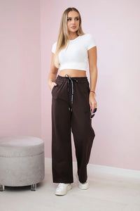 Wide Punto pants ART52660 / – Brown цвет / color | Lexline Fashion