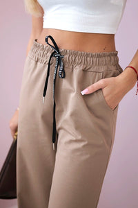 Wide Punto pants ART52660 / – Camel цвет / color | Lexline Fashion