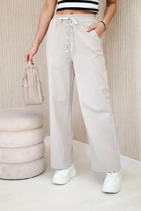 Wide Punto pants ART52660 / – Dark || beige цвет / color | Lexline Fashion