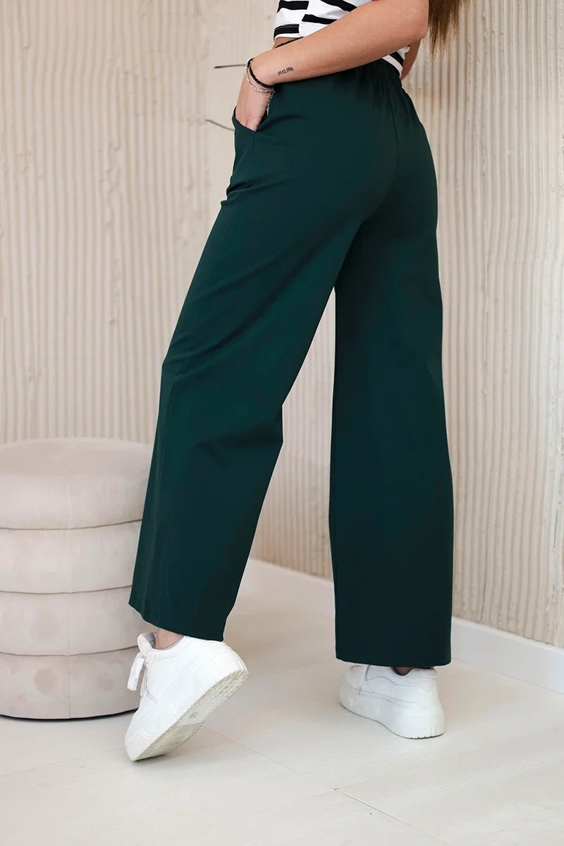 Wide Punto pants ART52660 / – Dark || green цвет / color | Lexline Fashion