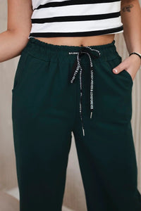 Wide Punto pants ART52660 / – Dark || green цвет / color | Lexline Fashion