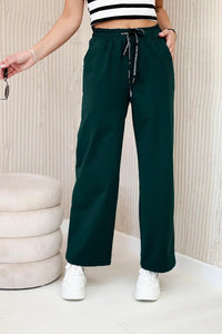 Wide Punto pants ART52660 / – Dark || green цвет / color | Lexline Fashion