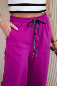 Wide Punto pants ART52660 / – Dark || purple цвет / color | Lexline Fashion