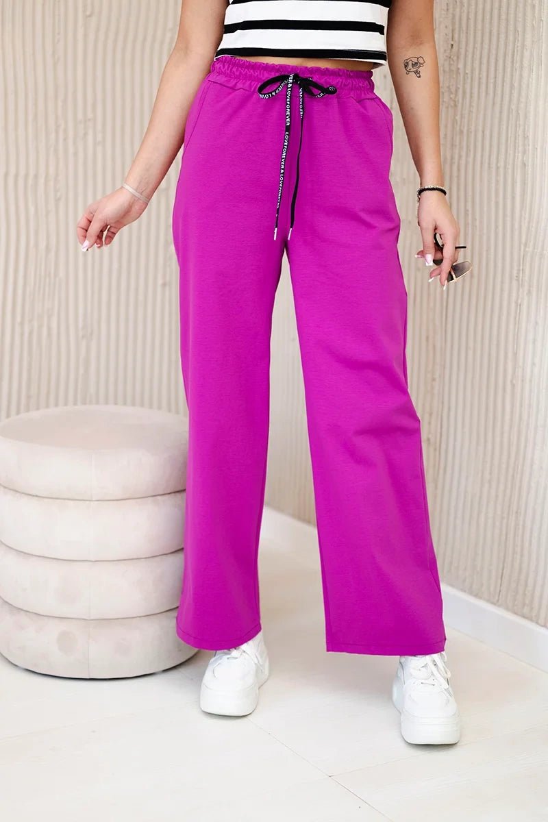 Wide Punto pants ART52660 / – Dark || purple цвет / color | Lexline Fashion