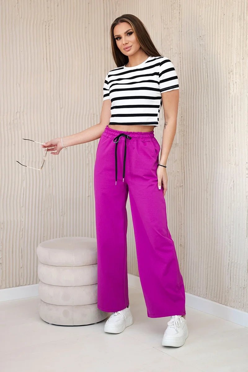 Wide Punto pants ART52660 / – Dark || purple цвет / color | Lexline Fashion