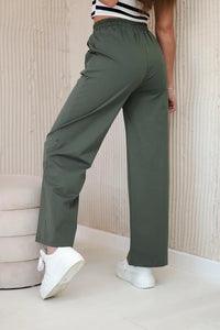 Wide Punto pants ART52660 / – Khaki цвет / color | Lexline Fashion