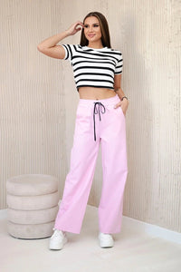 Wide Punto pants ART52660 / – Light | Pink цвет / color | Lexline Fashion