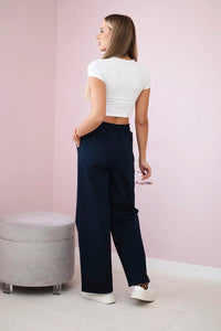 Wide Punto pants ART52660 / – Navy blue цвет / color | Lexline Fashion