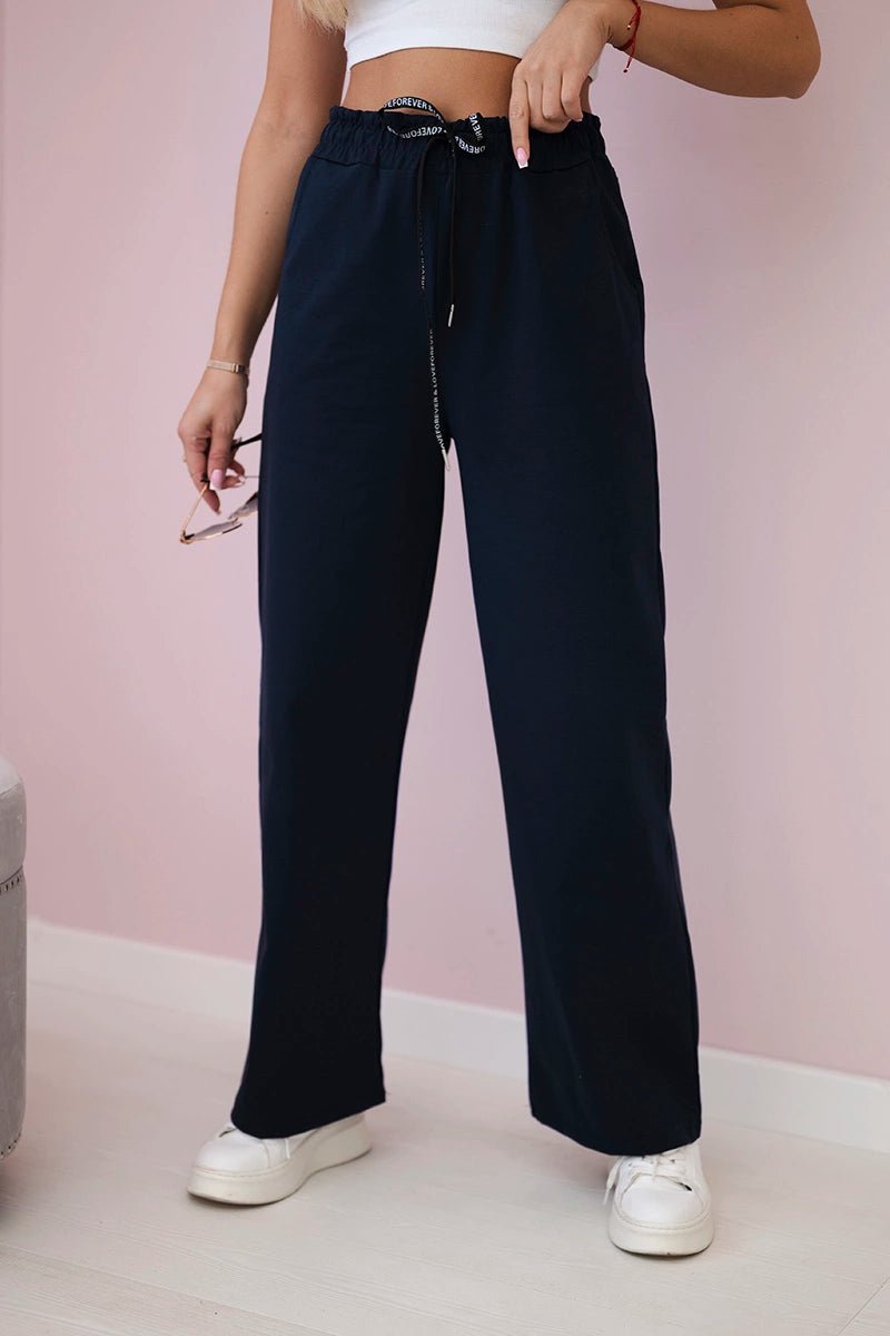 Wide Punto pants ART52660 / – Navy blue цвет / color | Lexline Fashion