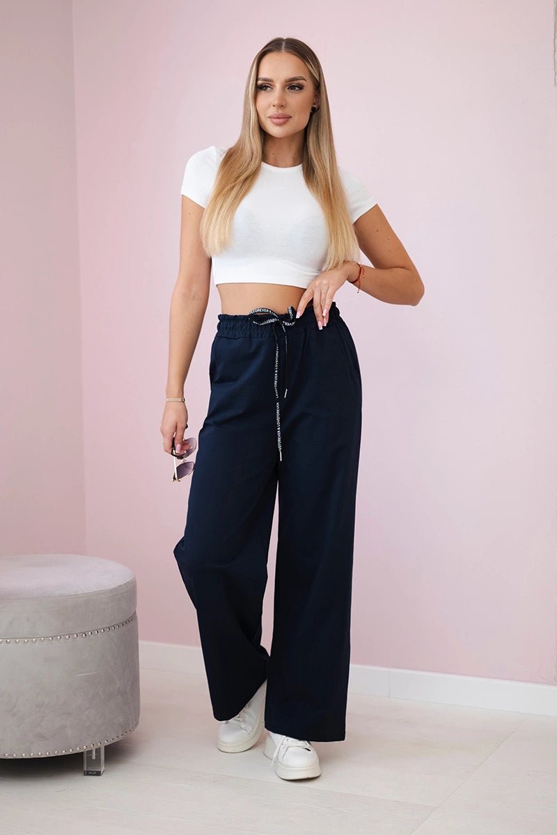 Wide Punto pants ART52660 / – Navy blue цвет / color | Lexline Fashion