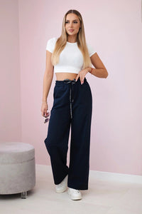 Wide Punto pants ART52660 / – Navy blue цвет / color | Lexline Fashion