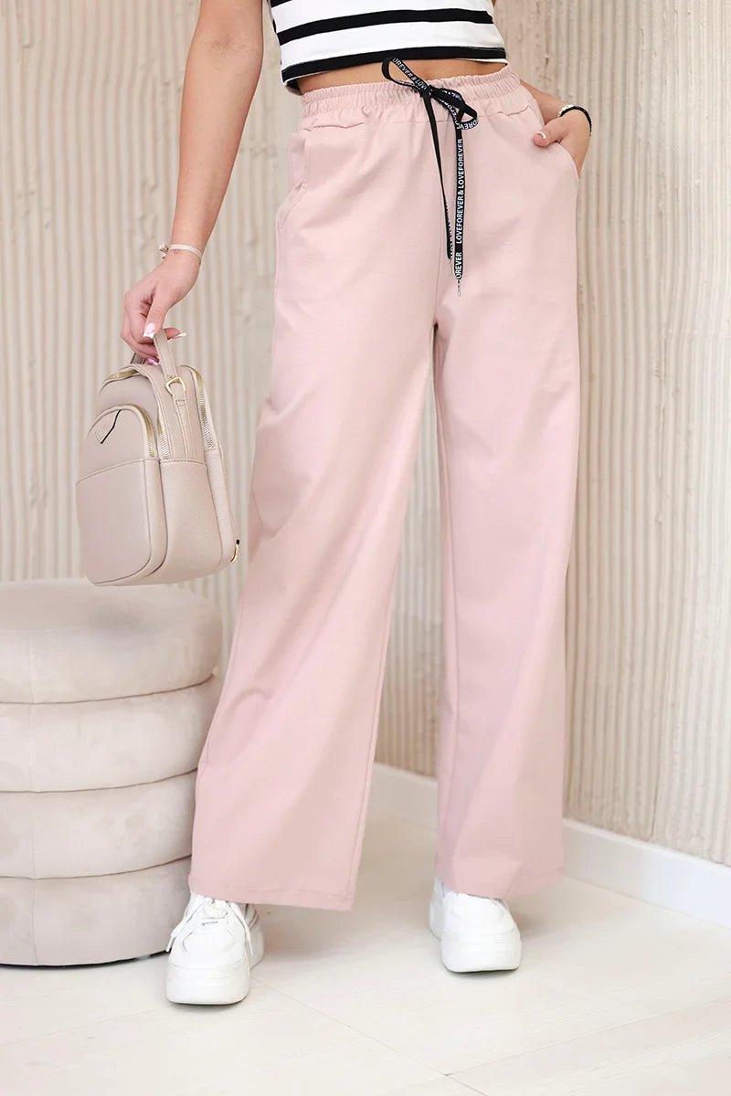 Wide Punto pants ART52660 / – Powder цвет / color | Lexline Fashion