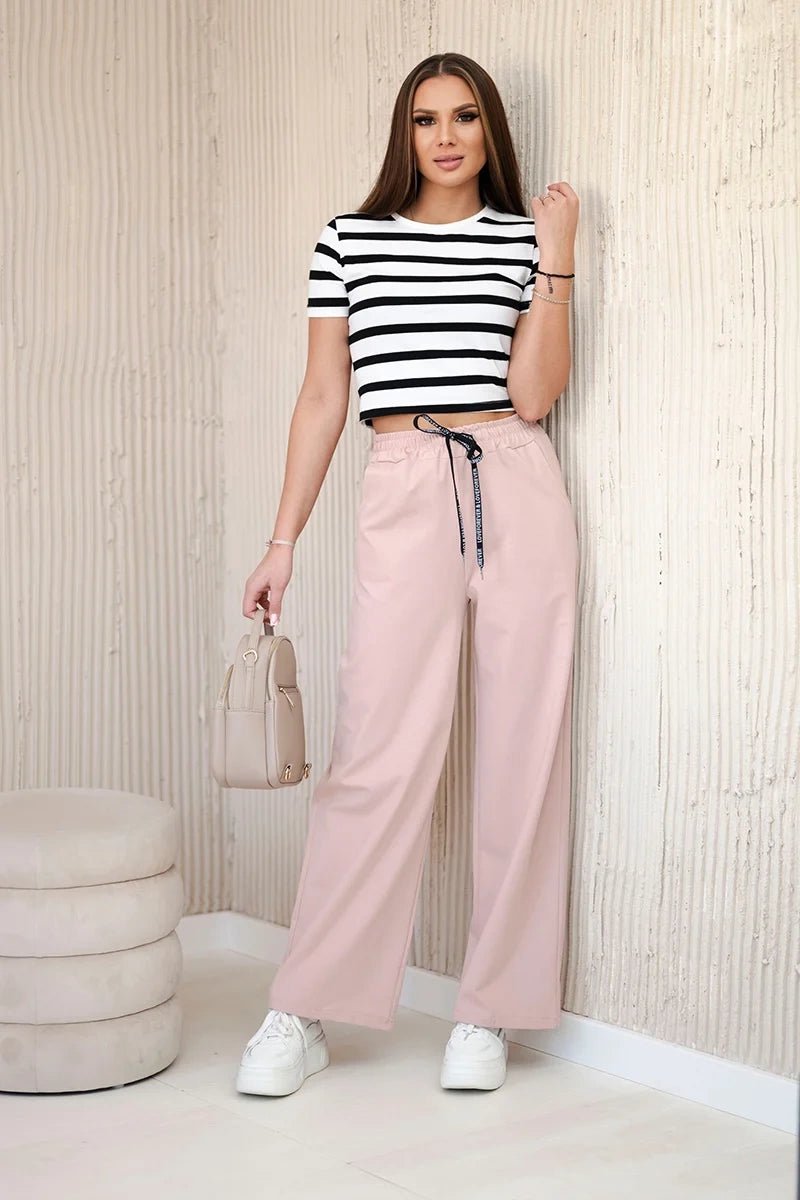 Wide Punto pants ART52660 / – Powder цвет / color | Lexline Fashion