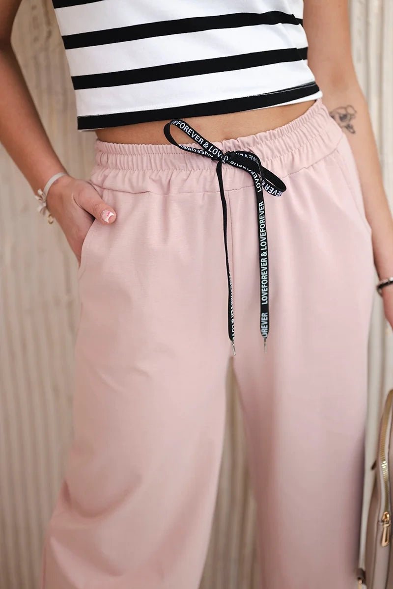 Wide Punto pants ART52660 / – Powder цвет / color | Lexline Fashion