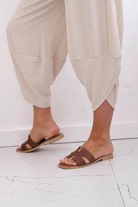 Wide Trousers with pockets IT - 37 / – Beige цвет / color | Lexline Fashion