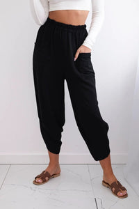 Wide Trousers with pockets IT - 37 / – Black цвет / color | Lexline Fashion