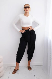 Wide Trousers with pockets IT - 37 / – Black цвет / color | Lexline Fashion