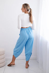 Wide Trousers with pockets IT - 37 / – Blue цвет / color | Lexline Fashion
