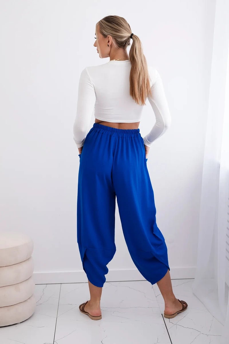 Wide Trousers with pockets IT - 37 / – Blue cornflower цвет / color | Lexline Fashion