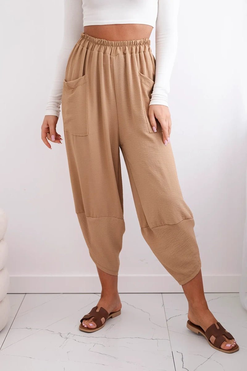 Wide Trousers with pockets IT - 37 / – Camel цвет / color | Lexline Fashion