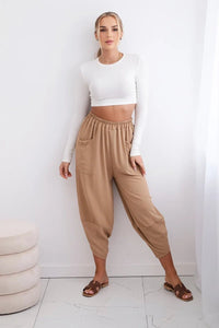 Wide Trousers with pockets IT - 37 / – Camel цвет / color | Lexline Fashion