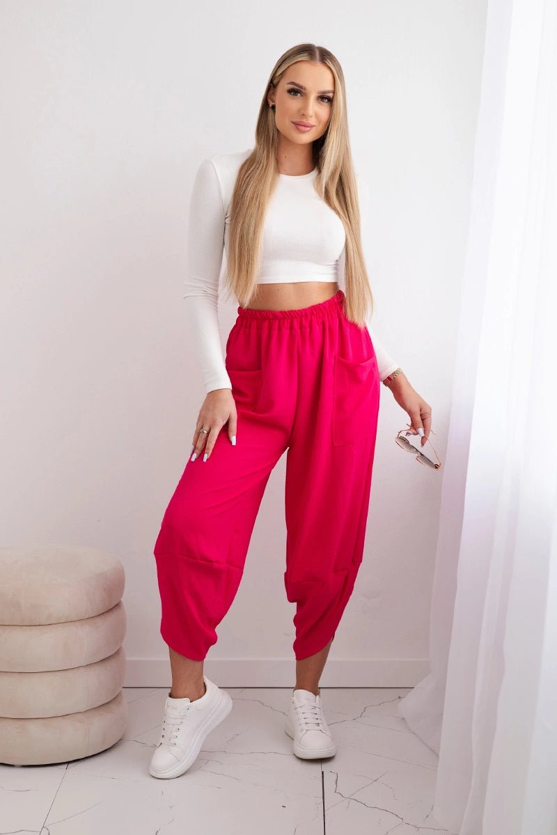 Wide Trousers with pockets IT - 37 / – Fuchsia цвет / color | Lexline Fashion