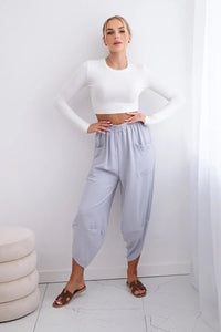 Wide Trousers with pockets IT - 37 / – Gray цвет / color | Lexline Fashion
