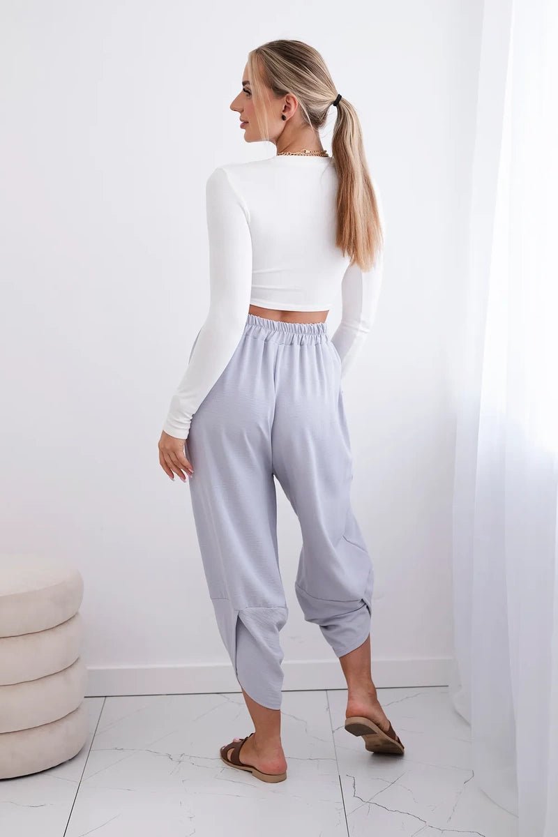 Wide Trousers with pockets IT - 37 / – Gray цвет / color | Lexline Fashion