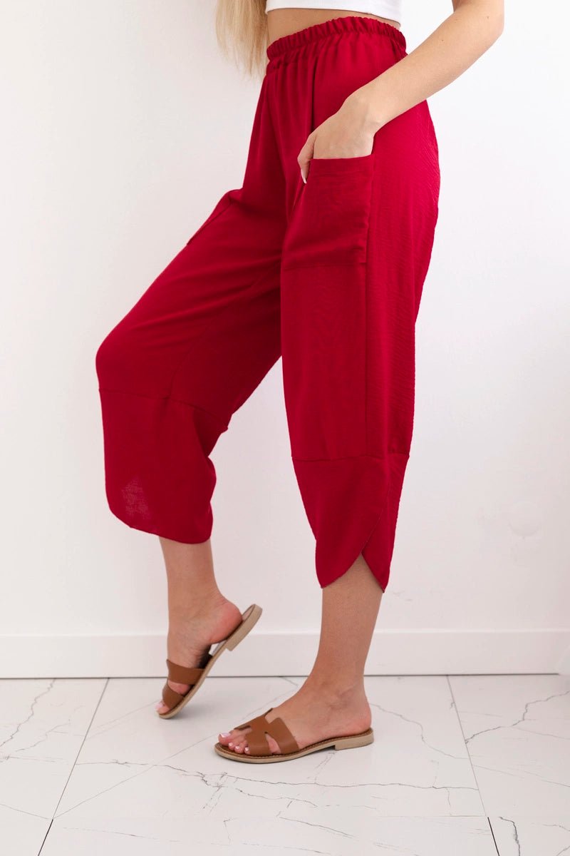 Wide Trousers with pockets IT - 37 / – Maroon цвет / color | Lexline Fashion