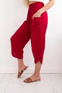 Wide Trousers with pockets IT - 37 / – Maroon цвет / color | Lexline Fashion