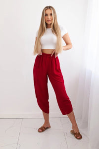 Wide Trousers with pockets IT - 37 / – Maroon цвет / color | Lexline Fashion