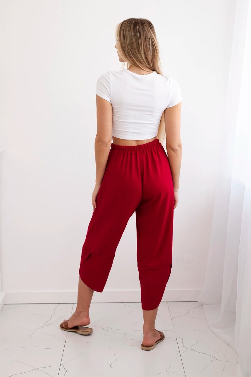 Wide Trousers with pockets IT - 37 / – Maroon цвет / color | Lexline Fashion