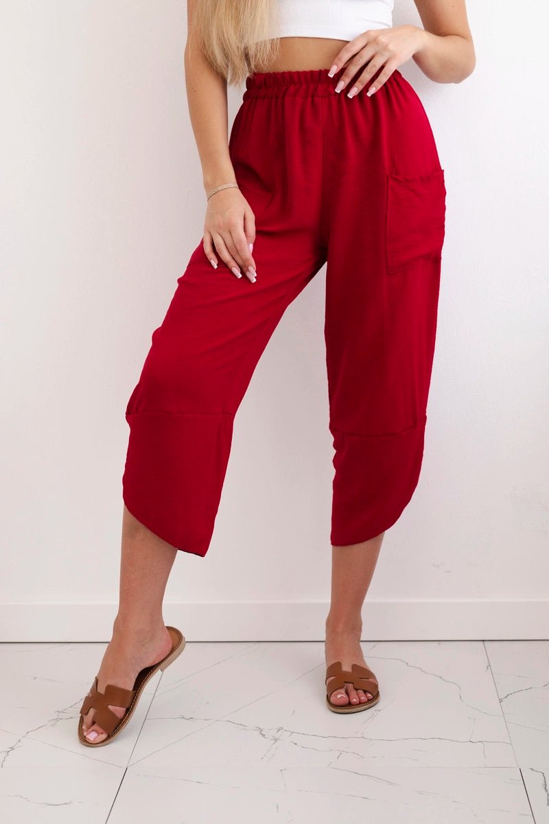 Wide Trousers with pockets IT - 37 / – Maroon цвет / color | Lexline Fashion