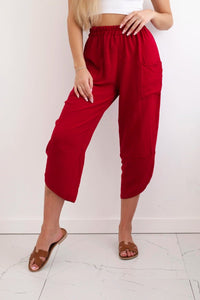 Wide Trousers with pockets IT - 37 / – Maroon цвет / color | Lexline Fashion