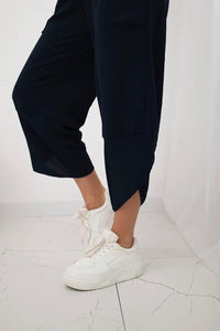 Wide Trousers with pockets IT - 37 / – Navy blue цвет / color | Lexline Fashion