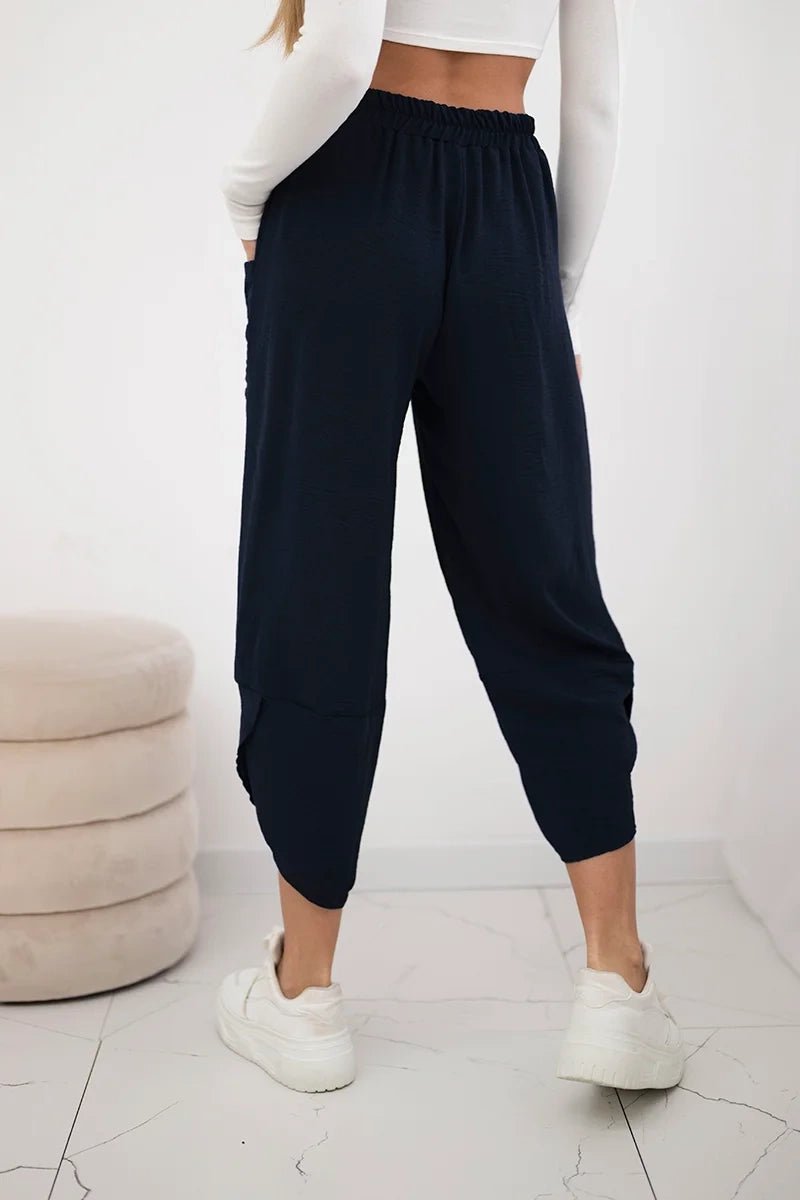 Wide Trousers with pockets IT - 37 / – Navy blue цвет / color | Lexline Fashion