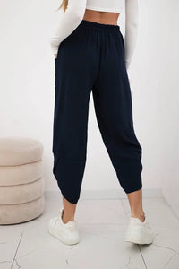 Wide Trousers with pockets IT - 37 / – Navy blue цвет / color | Lexline Fashion