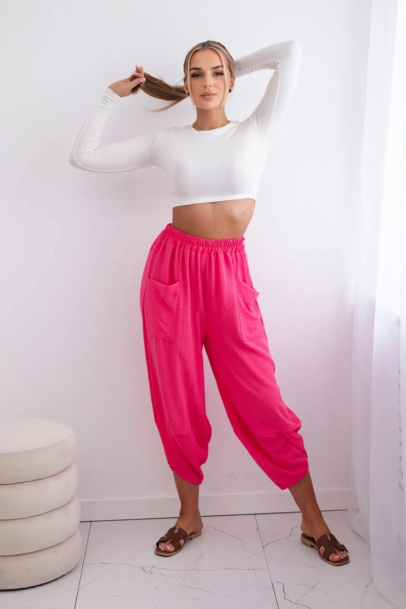 Wide Trousers with pockets IT - 37 / – Pink цвет / color | Lexline Fashion