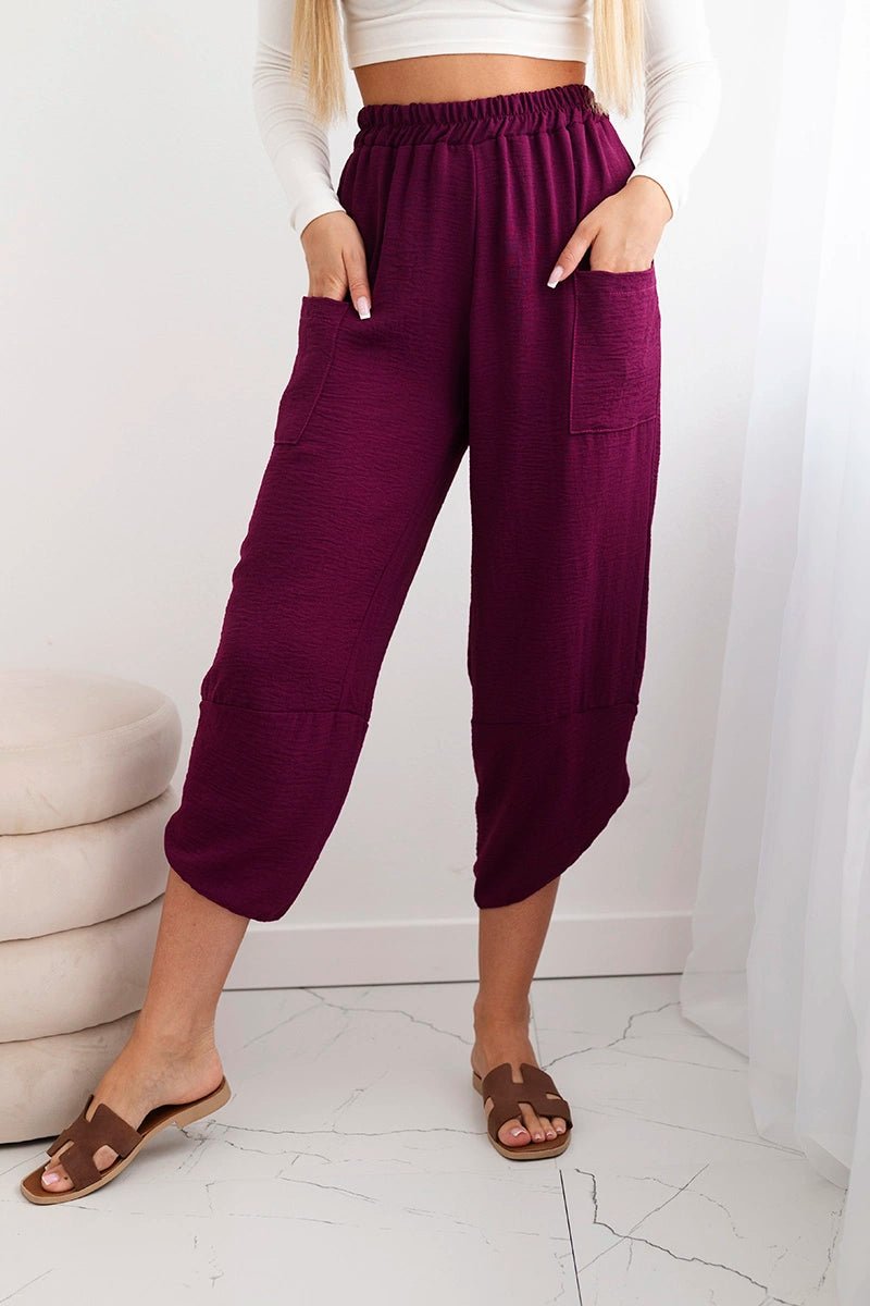 Wide Trousers with pockets IT - 37 / – Plum цвет / color | Lexline Fashion